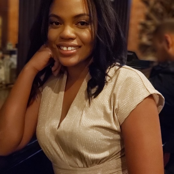 Metallic Ribbed Wrap Front Top - Picture 2 of 2